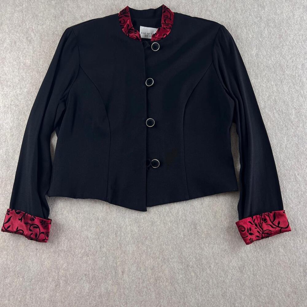 Halmode Petite Black Jacket with Red Trim